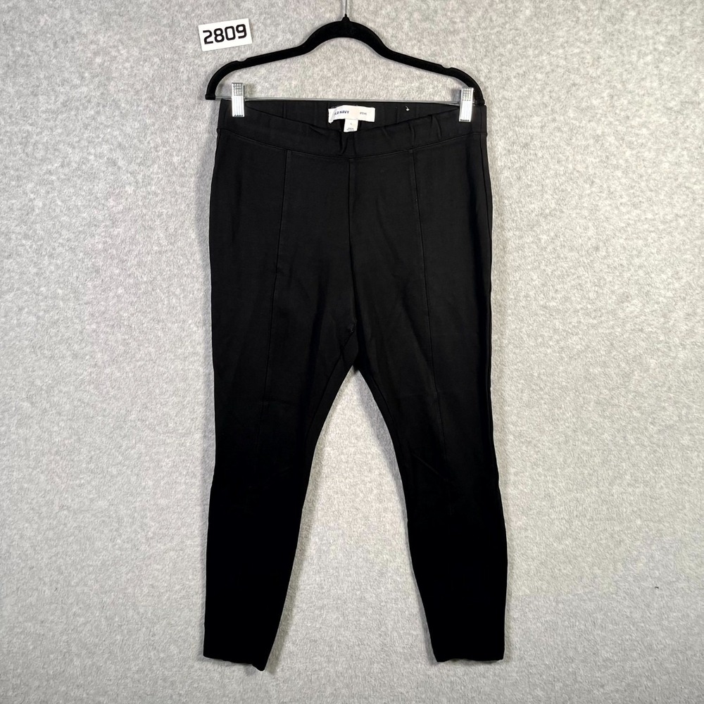 Old Navy Stevie Skinny Pants Womens Large Black Rayon Stretch High Waisted